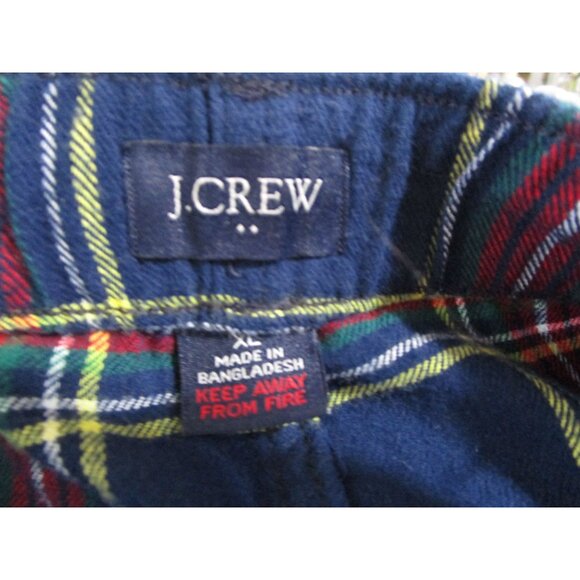 J Crew Mens XL Plaid Flannel Pajama Pants Elastic Waistband Pockets GUC - Picture 3 of 12